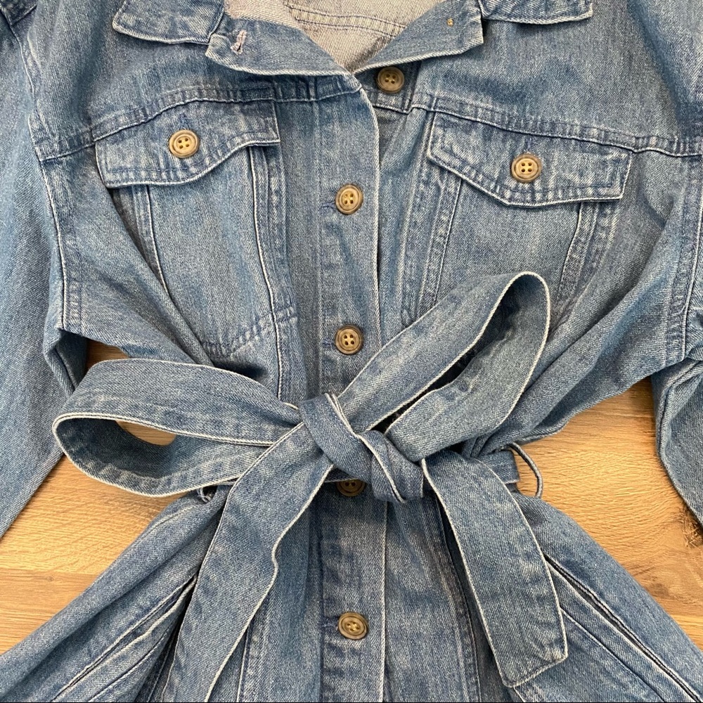 Who What Wear Denim Belted Jacket - Picture 5 of 6